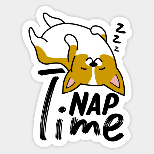Nap Time Corgi Sticker
